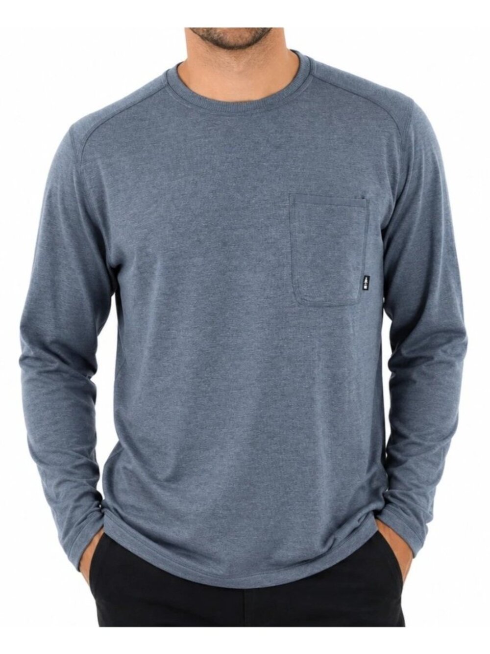 NWT Bass Outdoor Men's XXL Utili-Tee Ombre Blue Long Sleeve Shirt